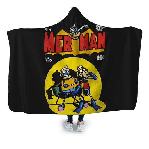 Mer Man Comic Hooded Blanket - Adult / Premium Sherpa