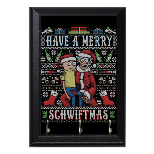 Merry Schwiftmas Wall Plaque Key Holder - 8 x 6 / Yes