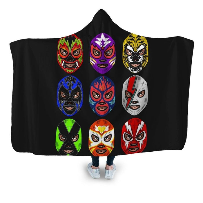 Mexican Masks Hooded Blanket - Adult / Premium Sherpa