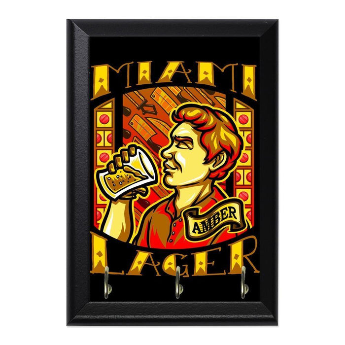 Miami Lager Decorative Wall Plaque Key Holder Hanger - 8 x 6 / Yes