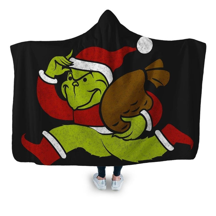 Monopoly Grinch Hooded Blanket - Adult / Premium Sherpa