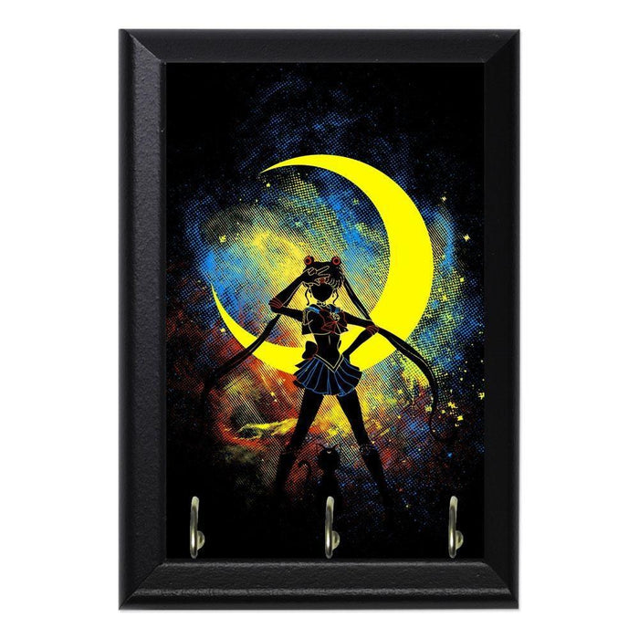 Moon Art Decorative Wall Plaque Key Holder Hanger - 8 x 6 / Yes
