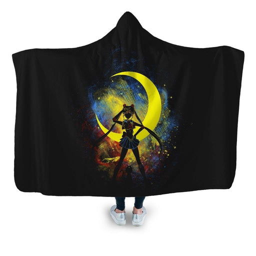 Moon Art Hooded Blanket - Adult / Premium Sherpa