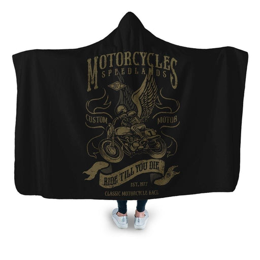 Motorcycles Hooded Blanket - Adult / Premium Sherpa