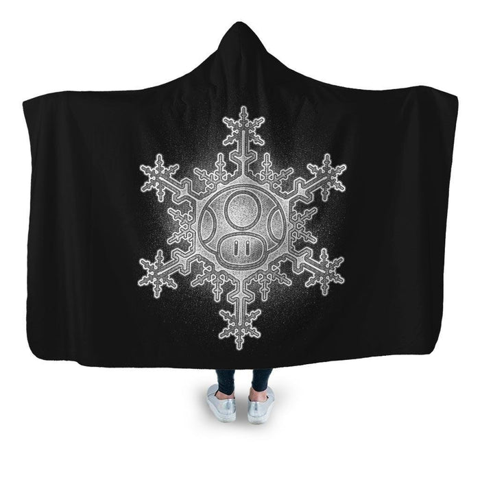 Mushroom Snowflake Hooded Blanket - Adult / Premium Sherpa