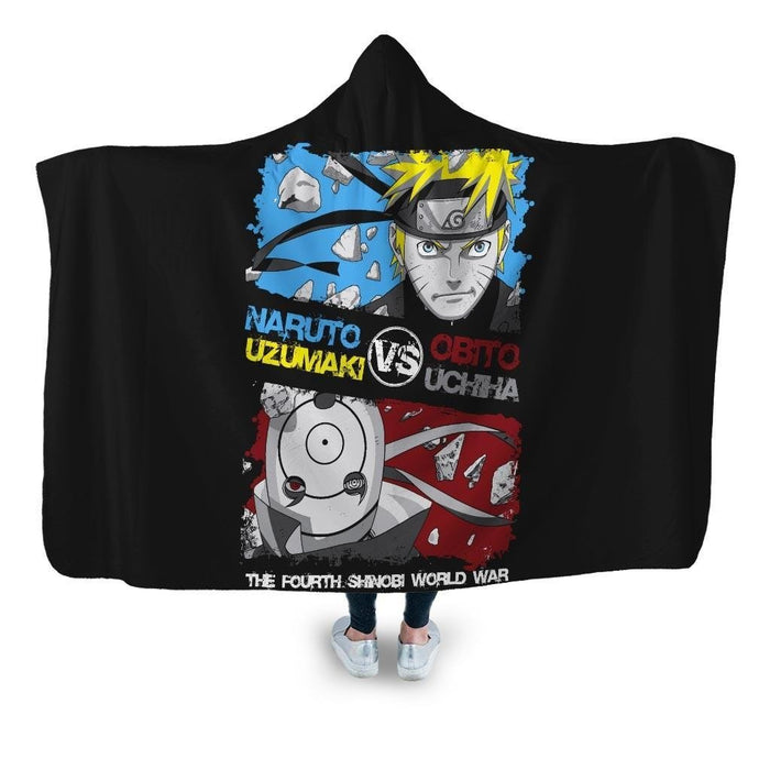 Naruto Vs Obito Hooded Blanket - Adult / Premium Sherpa