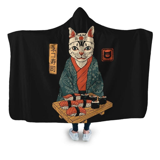 Neko Sushi Bar Hooded Blanket - Adult / Premium Sherpa