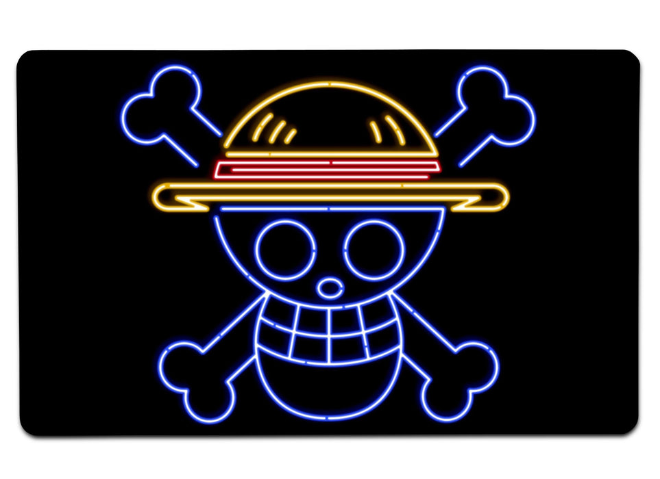 Neon Straw Hat Large Mouse Pad