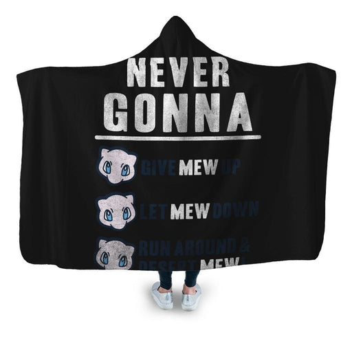 Never Gonna Give Mew Up Hooded Blanket - Adult / Premium Sherpa