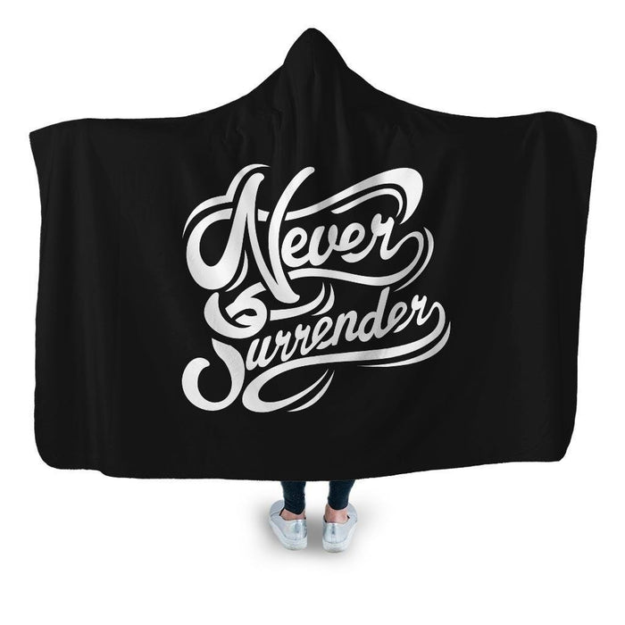Never Surrender Hooded Blanket - Adult / Premium Sherpa