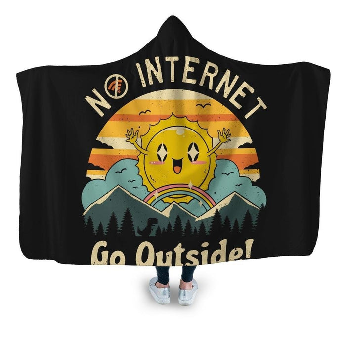 No Internet Vibes! Hooded Blanket - Adult / Premium Sherpa