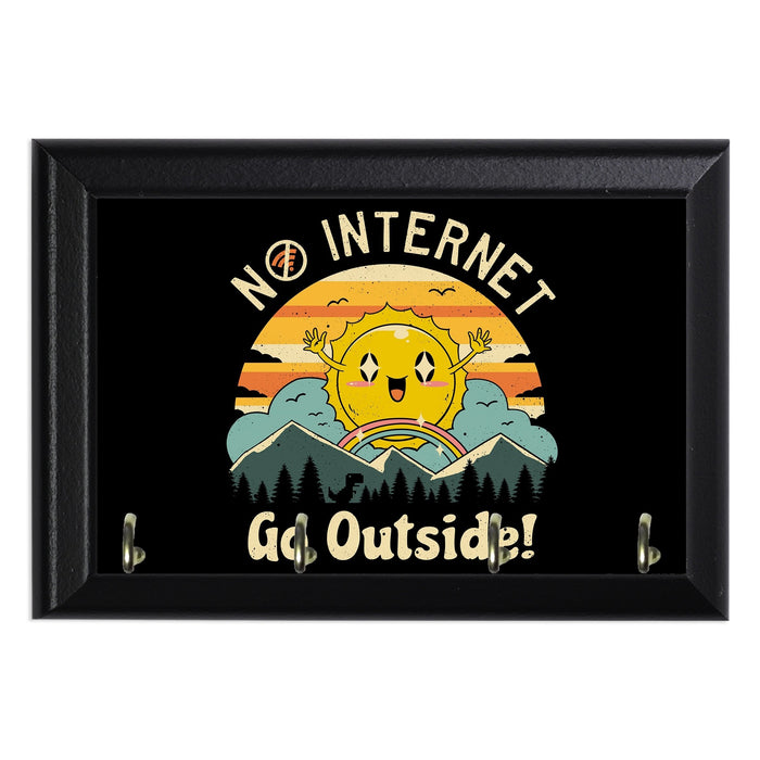 No Internet Vibes Wall Plaque Key Holder - 8 x 6 / Yes