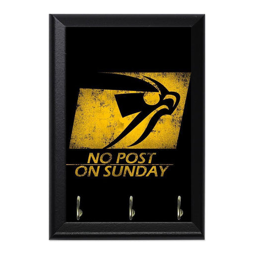 No Post On Sunday Decorative Wall Plaque Key Holder Hanger - 8 x 6 / Yes