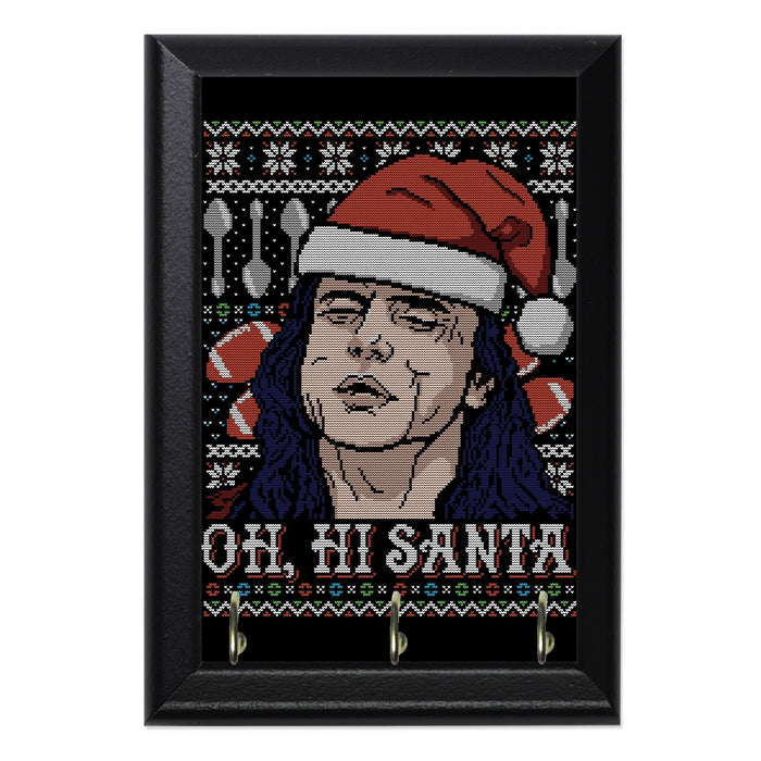 Oh Hi Santa Wall Plaque Key Holder - 8 x 6 / Yes
