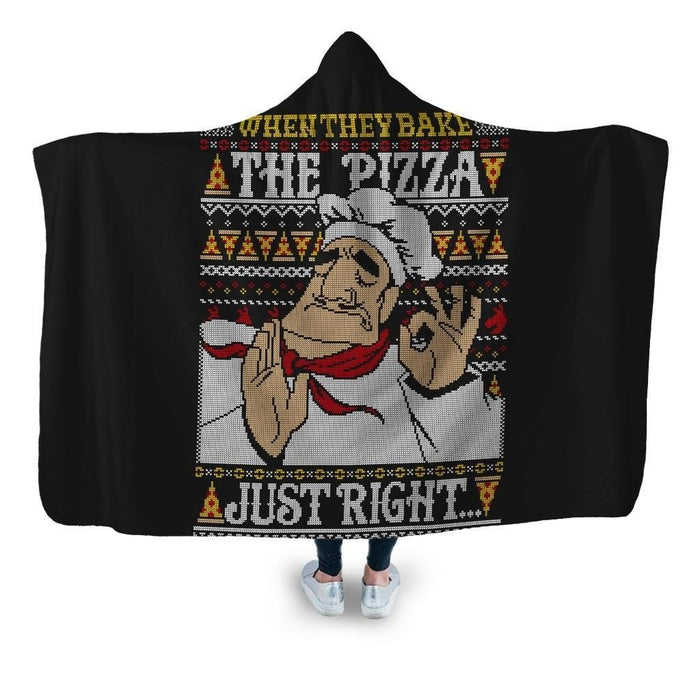 Pacha Pizza Ugly Sweater Hooded Blanket - Adult / Premium Sherpa