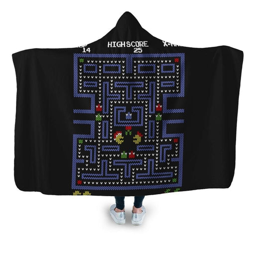 Pacman Fever Hooded Blanket - Adult / Premium Sherpa