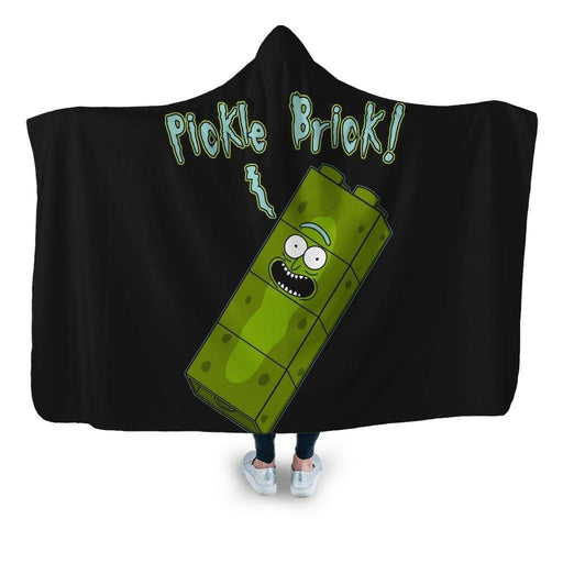 Pickle Brick Hooded Blanket - Adult / Premium Sherpa