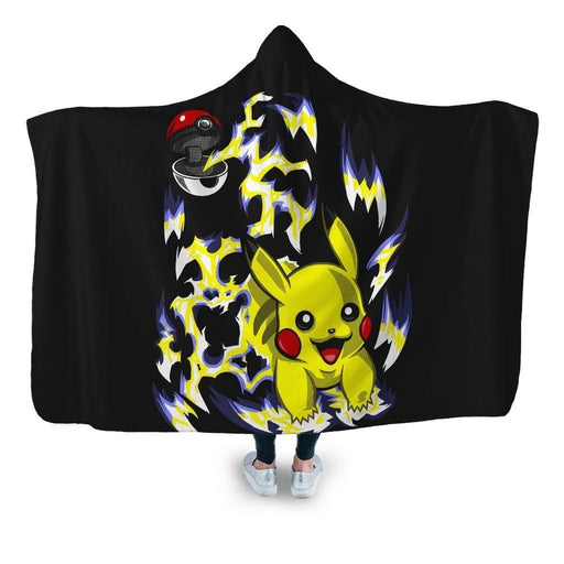 Pikachu Pokeball Hooded Blanket - Adult / Premium Sherpa