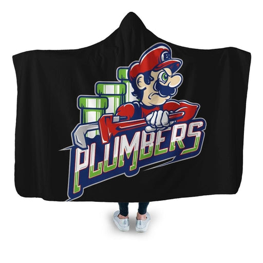Plumbers Hooded Blanket - Adult / Premium Sherpa
