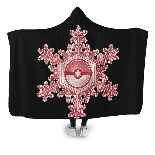 Poke Snowflake Hooded Blanket - Adult / Premium Sherpa