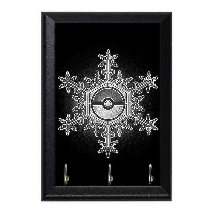 Pokeball Snowflake Red Decorative Wall Plaque Key Holder Hanger - 8 x 6 / Yes