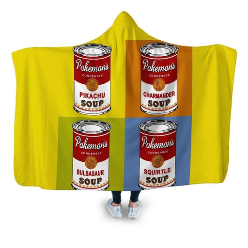 Pop Soup Cans Hooded Blanket - Adult / Premium Sherpa