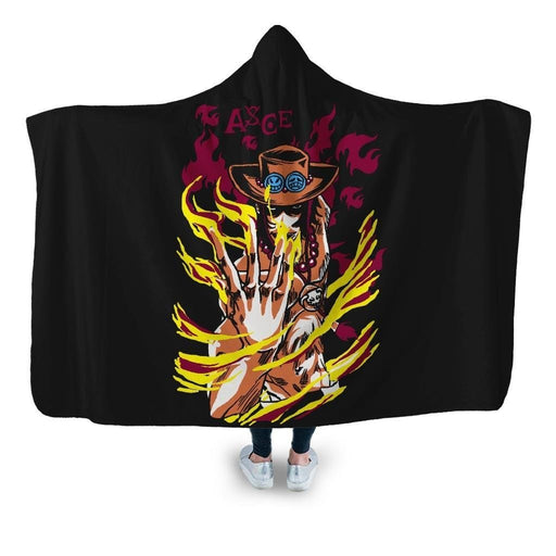 Portgas D Ace Ii Hooded Blanket - Adult / Premium Sherpa