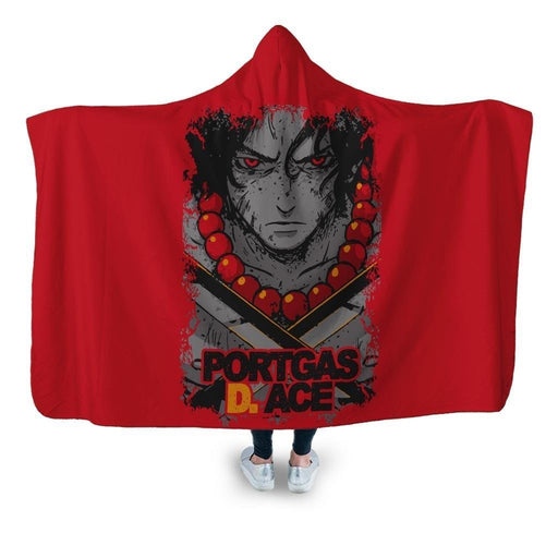 Portgas D Ace Iv Hooded Blanket - Adult / Premium Sherpa