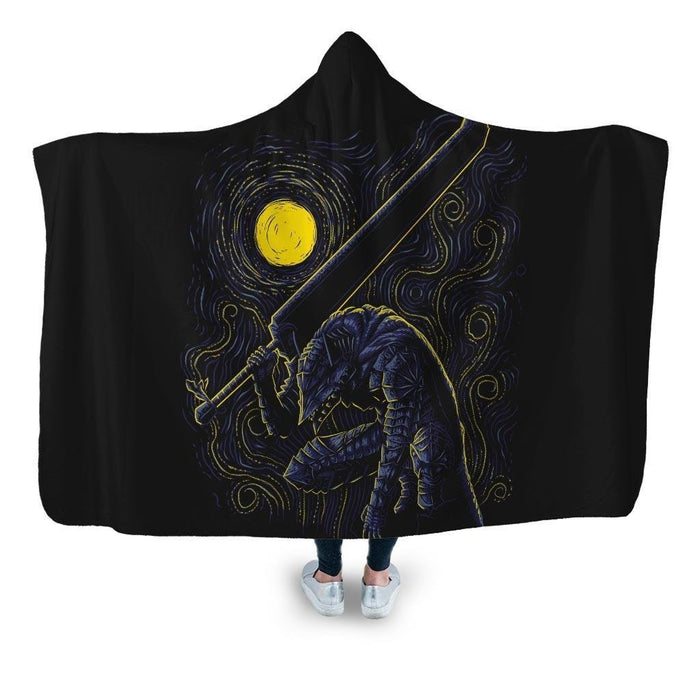 Post Impressionist Swordsman Hooded Blanket - Adult / Premium Sherpa