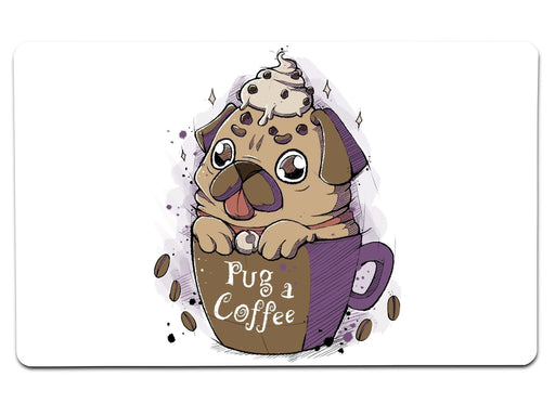 Pug Of Coffee Large Mouse Pad