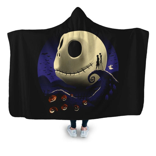 Pumpkins And Nightmares Hooded Blanket - Adult / Premium Sherpa