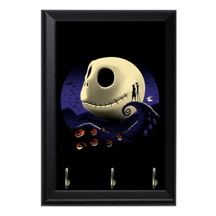 Pumpkins And Nightmares Wall Plaque Key Holder - 8 x 6 / Yes