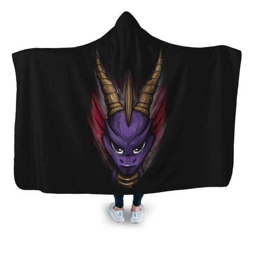 Purple Dragon Hooded Blanket - Adult / Premium Sherpa