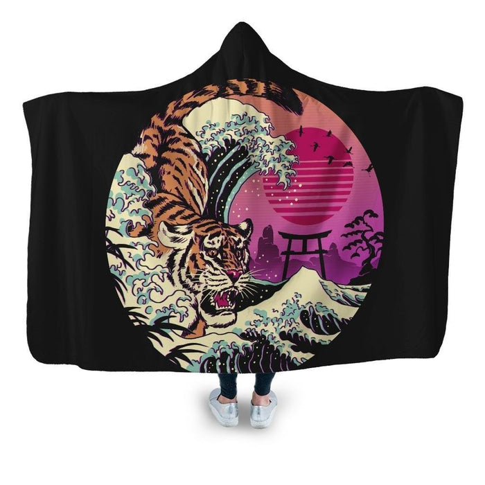 Rad Tiger Wave Hooded Blanket - Adult / Premium Sherpa