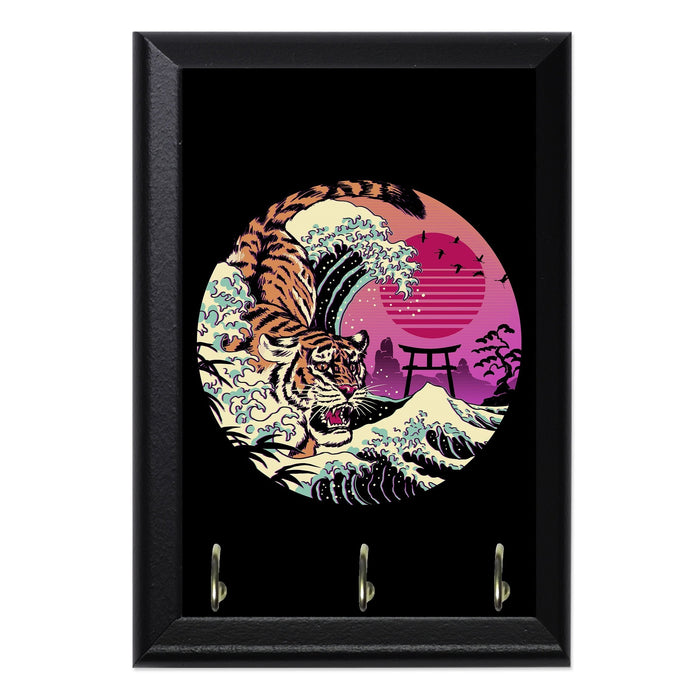 Rad Tiger Wave Wall Plaque Key Holder - 8 x 6 / Yes