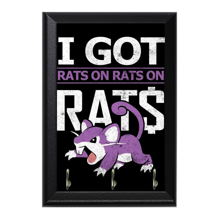 Rats On Decorative Wall Plaque Key Holder Hanger - 8 x 6 / Yes