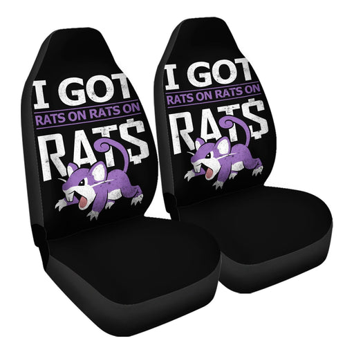 Rats On Print Black Car Seat Covers - One size