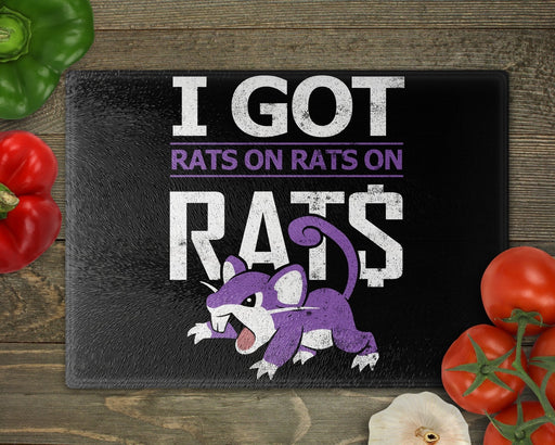 Rats On Print Black Cutting Board