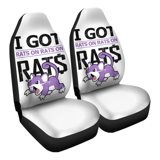 Rats On Print White Car Seat Covers - One size