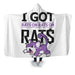 Rats On Print White Hooded Blanket - Adult / Premium Sherpa