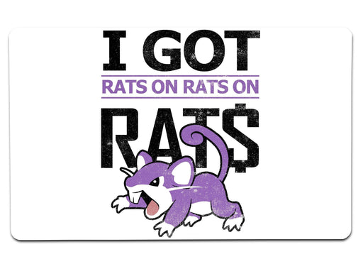 Rats On Print White Large Mouse Pad