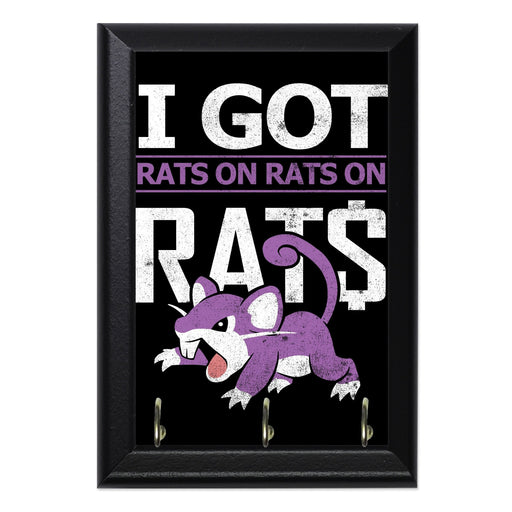 Rats On Wall Plaque Key Holder - 8 x 6 / Yes