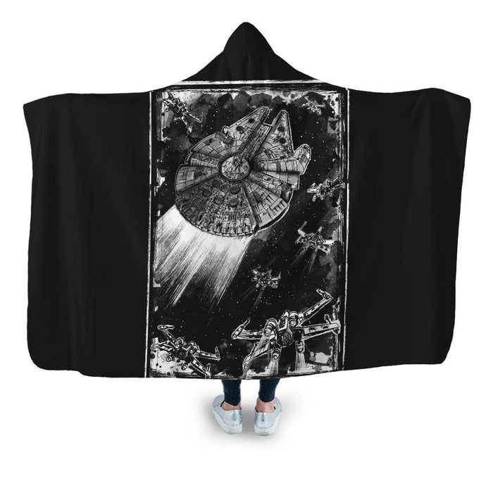 Rebel Assault Black Hooded Blanket - Adult / Premium Sherpa