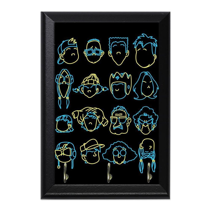 Recess Heads Decorative Wall Plaque Key Holder Hanger - 8 x 6 / Yes