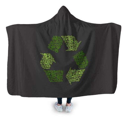 Recycling Hooded Blanket - Adult / Premium Sherpa
