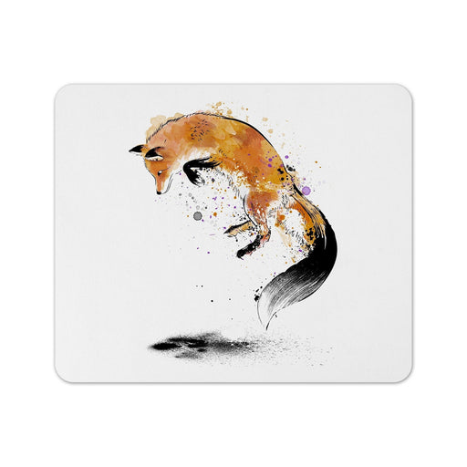Red Fox Jumping Into Snow Mouse Pad