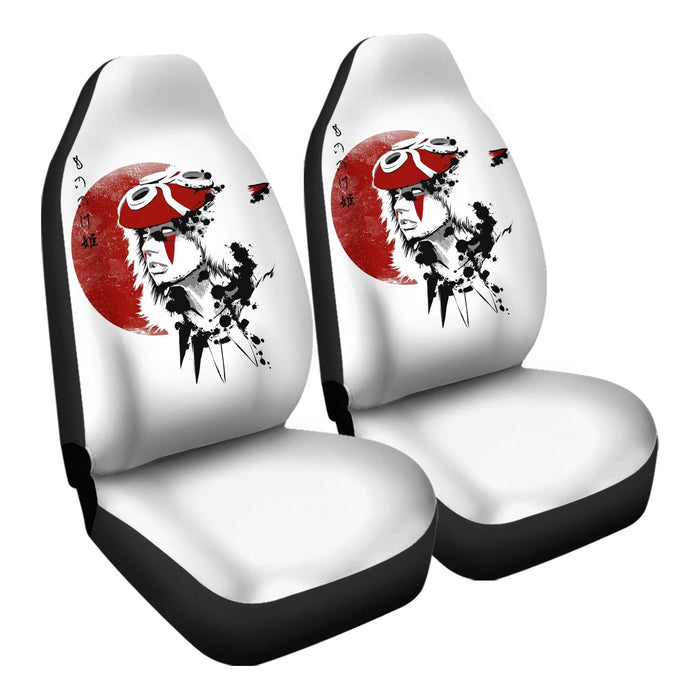 Red Sun Princess Halftoned Car Seat Covers - One size