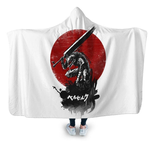 Red Sun Swordsman Hooded Blanket - Adult / Premium Sherpa