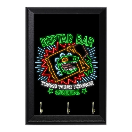 Reptar Bar Neon Logo 2 Decorative Wall Plaque Key Holder Hanger - 8 x 6 / Yes