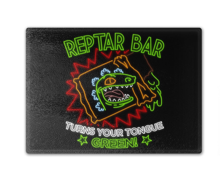 Reptar Bar Neon Logo Cutting Board